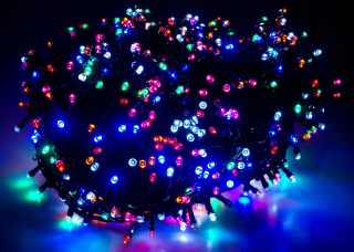 SVETLÁ NA VIANOČNÝ STROMČEK 200LED BLESK STUDENÁ BIELA TUHÁ